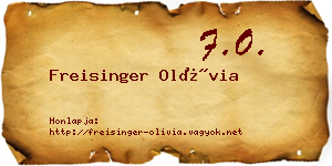 Freisinger Olívia névjegykártya